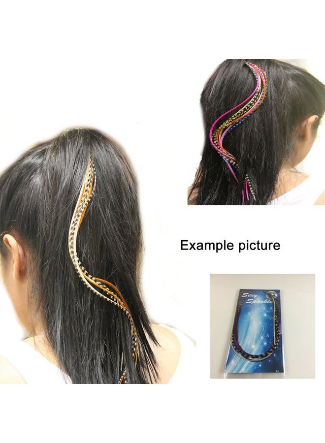 SEXY SPARKLES Feather Hair Extension Pink & Black Mix 6"-11" Feathers for Hair Extension Includes 2 Silicone Micro Beads 5 Feathers - Image 4